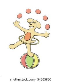 Circus dog. Which makes all sorts of tricks.