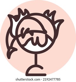 Circus dolphin show, illustration, vector on a white background.