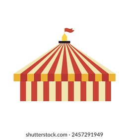 La cúpula del circo está aislada sobre un fondo blanco. Ilustración vectorial. 