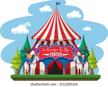 Domo de circo sobre ilustración de fondo blanco