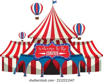 Circus dome on white background illustration