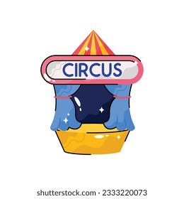 Circus doodle vector filled outline Sticker. EPS 10 file