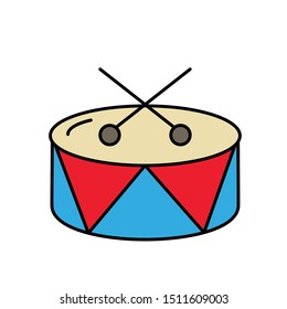 Circus drum glyph icon isolated on white background. EPS10