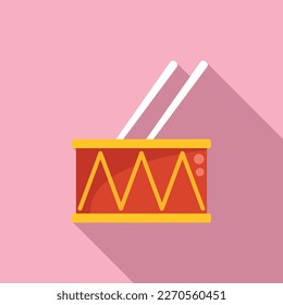 Circus drum icon flat vector. Music instrument. Acoustic jazz