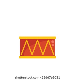 Circus drum icon flat vector. Music instrument. Acoustic jazz isolated