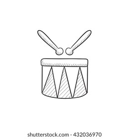 Circus drum vector sketch icon isolated on background. Hand drawn Circus drum icon. Circus drum sketch icon for infographic, website or app.