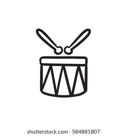 Circus drum vector sketch icon isolated on background. Hand drawn Circus drum icon. Circus drum sketch icon for infographic, website or app.