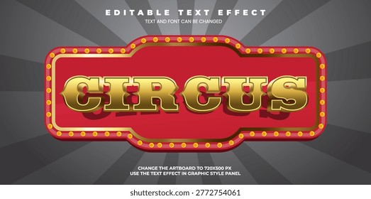 Circus editable text effect in modern trend style