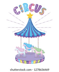 circus with electric carousel horses game