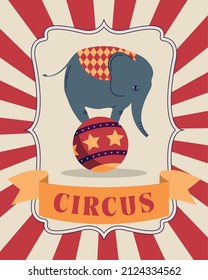 circus elephant in balloon poster