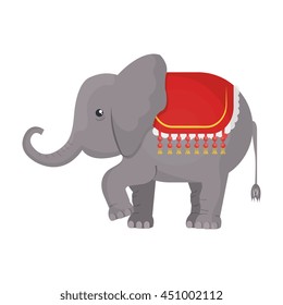 Circus Elephant cartoon design icon, vector illustration graphic.