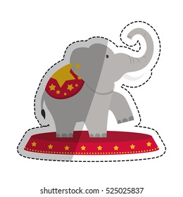 Circus elephant cartoon icon vector illustration graphic design