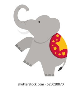 Circus elephant cartoon icon vector illustration graphic design