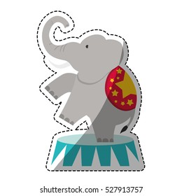 Circus elephant cartoon icon vector illustration graphic design