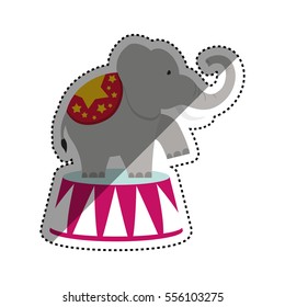 circus elephant cartoon icon vector illustration graphic design