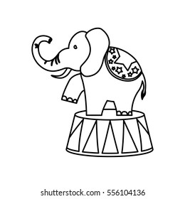 circus elephant cartoon icon vector illustration graphic design