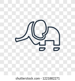 Circus Elephant concept vector linear icon isolated on transparent background, Circus Elephant concept transparency concept in outline style