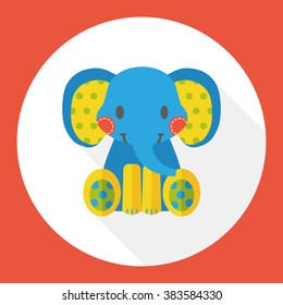 circus elephant flat icon