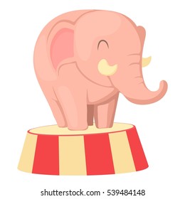 Circus elephant icon. Cartoon illustration of circus elephant vector icon for web design
