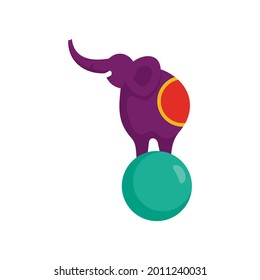 Icono del circo elefante. Ilustración plana del icono del vector del elefante circense aislado en fondo blanco