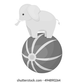 Circus elephant icon in monochrome style isolated on white background. Circus symbol stock vector illustration.