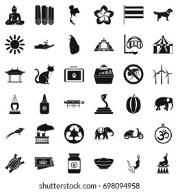 Circus elephant icons set. Simple style of 36 circus elephant vector icons for web isolated on white background