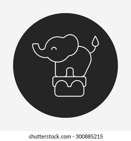 circus elephant line icon