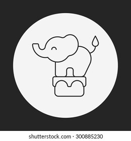circus elephant line icon
