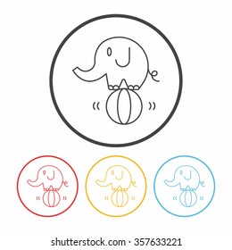 circus elephant line icon