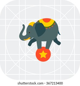 Circus elephant on ball