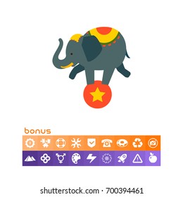 Circus elephant on ball
