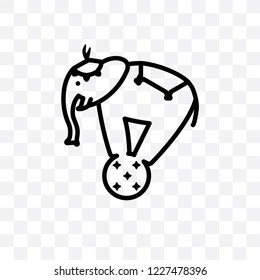 Circus Elephant vector linear icon isolated on transparent background, Circus Elephant transparency concept can be used for web and mobile