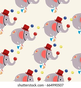 Circus elephant vector pattern