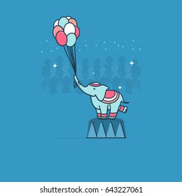Circus Elephant.Vector.