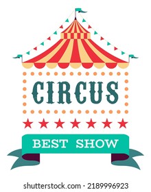 Circus Emblem. Vintage-Karneval-Tag. Logo der Retro-Show