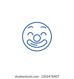 Circus emoji line icon concept. Circus emoji flat  vector symbol, sign, outline illustration.