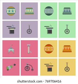 Circus equipment Icons