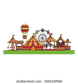 circus fair scene icons