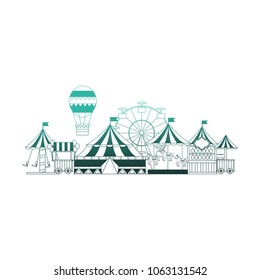 circus fair scene icons