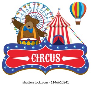 Circus fair theme concept illustration