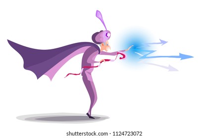 Circus or fairy magician.
Vector cartoon flat illustration.