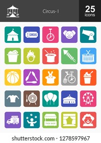 Circus Filled Round Icons