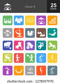 Circus Filled Round Icons