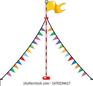 Circus Flag And Colorful Triangles Illustration