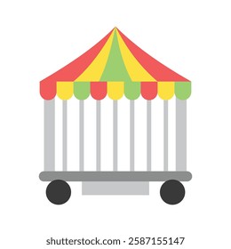 Circus flat color, mini illustration icon. use for modern concept, print, UI, UX kit, web and app development. Vector EPS 10, related to entertainment, festival, funfair and hobbies.