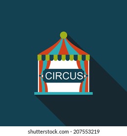 circus flat icon with long shadow