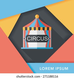 circus flat icon with long shadow,eps10