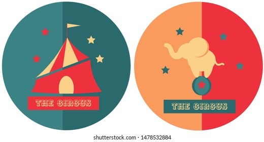 the circus flat logo illustration 