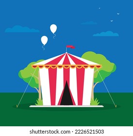 Circus in the flat style vector