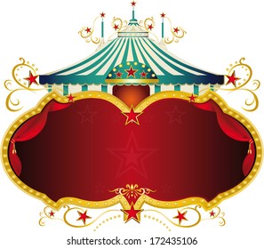  A circus frame with a big top and a large copy space for your message.